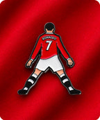 Red Number 7 Football Player Enamel Pin Badge
