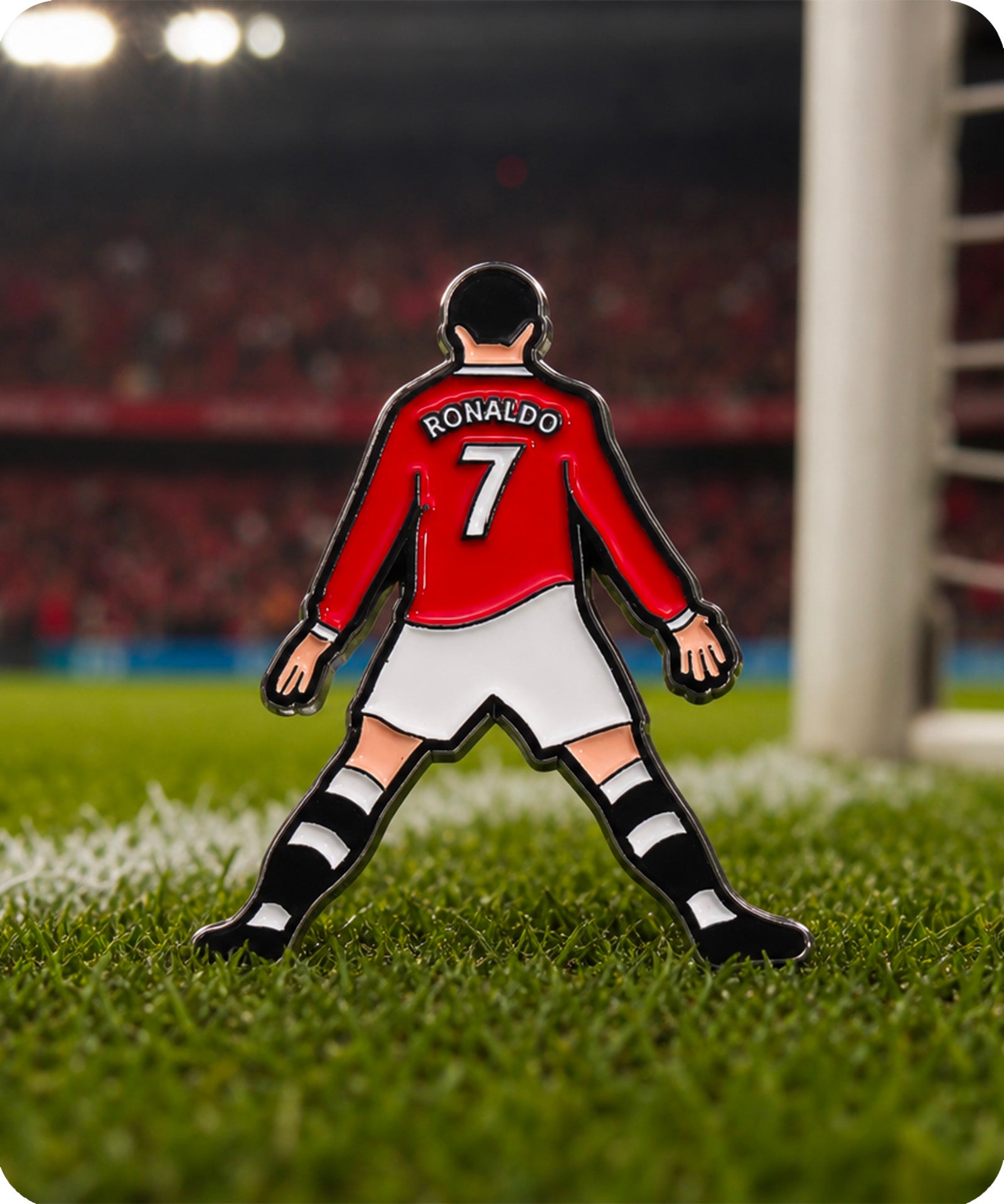 Red Number 7 Football Player Enamel Pin Badge