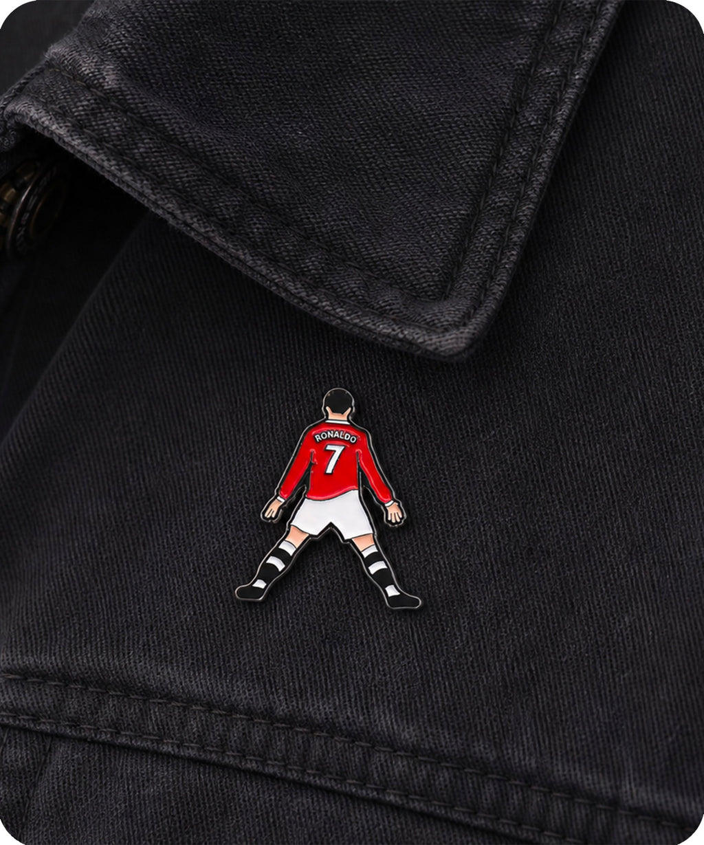 Red Number 7 Football Player Enamel Pin Badge