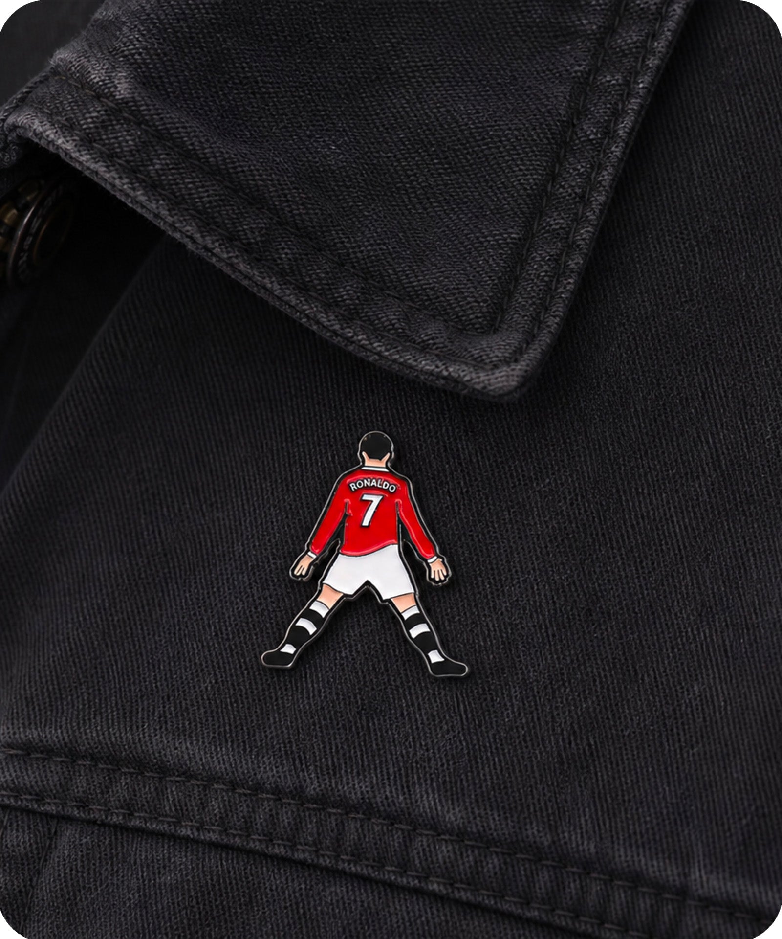 Red Number 7 Football Player Enamel Pin Badge