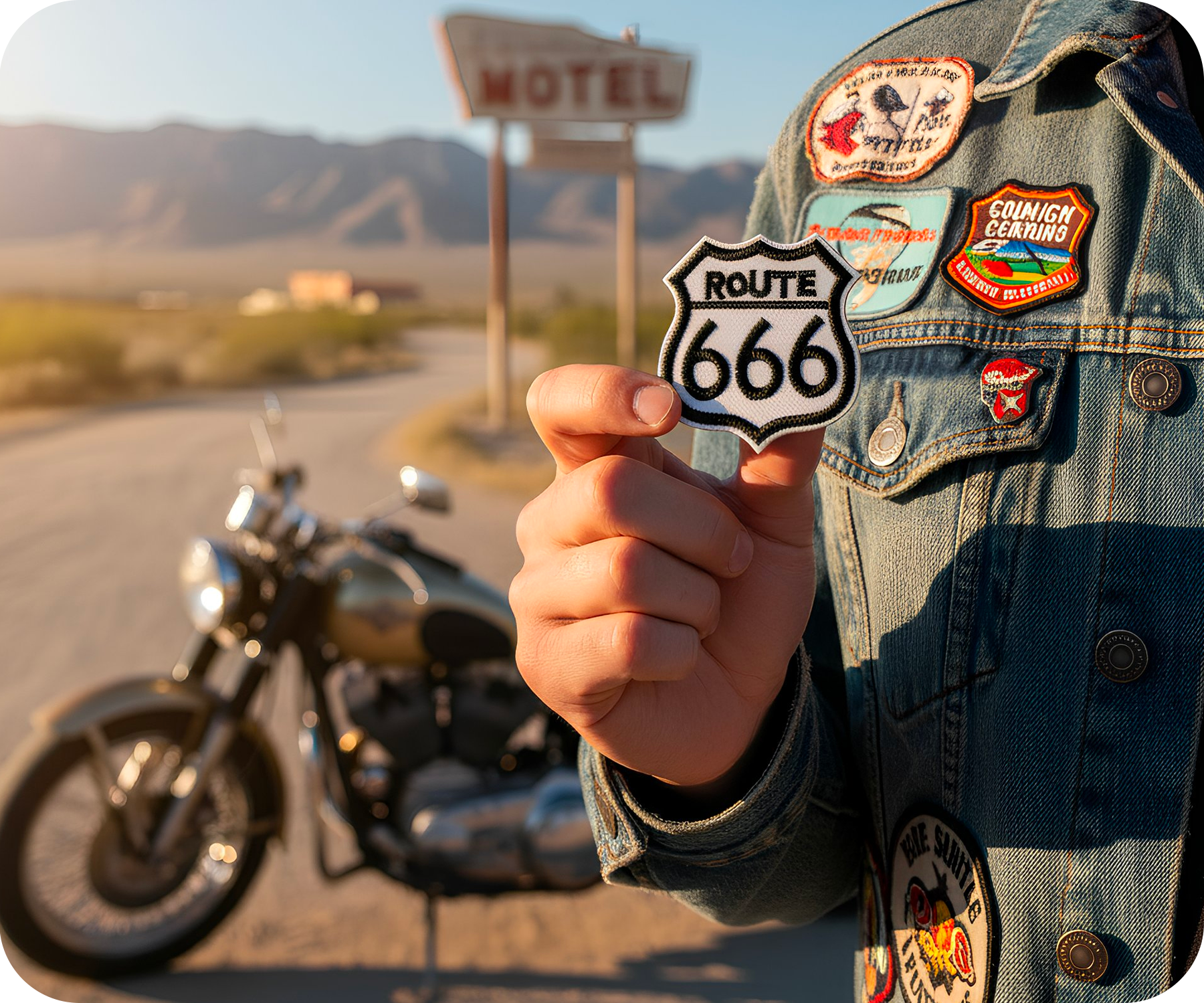 Route 666 United States Highway Iron On Patch (6 x 6cm) Secondary image