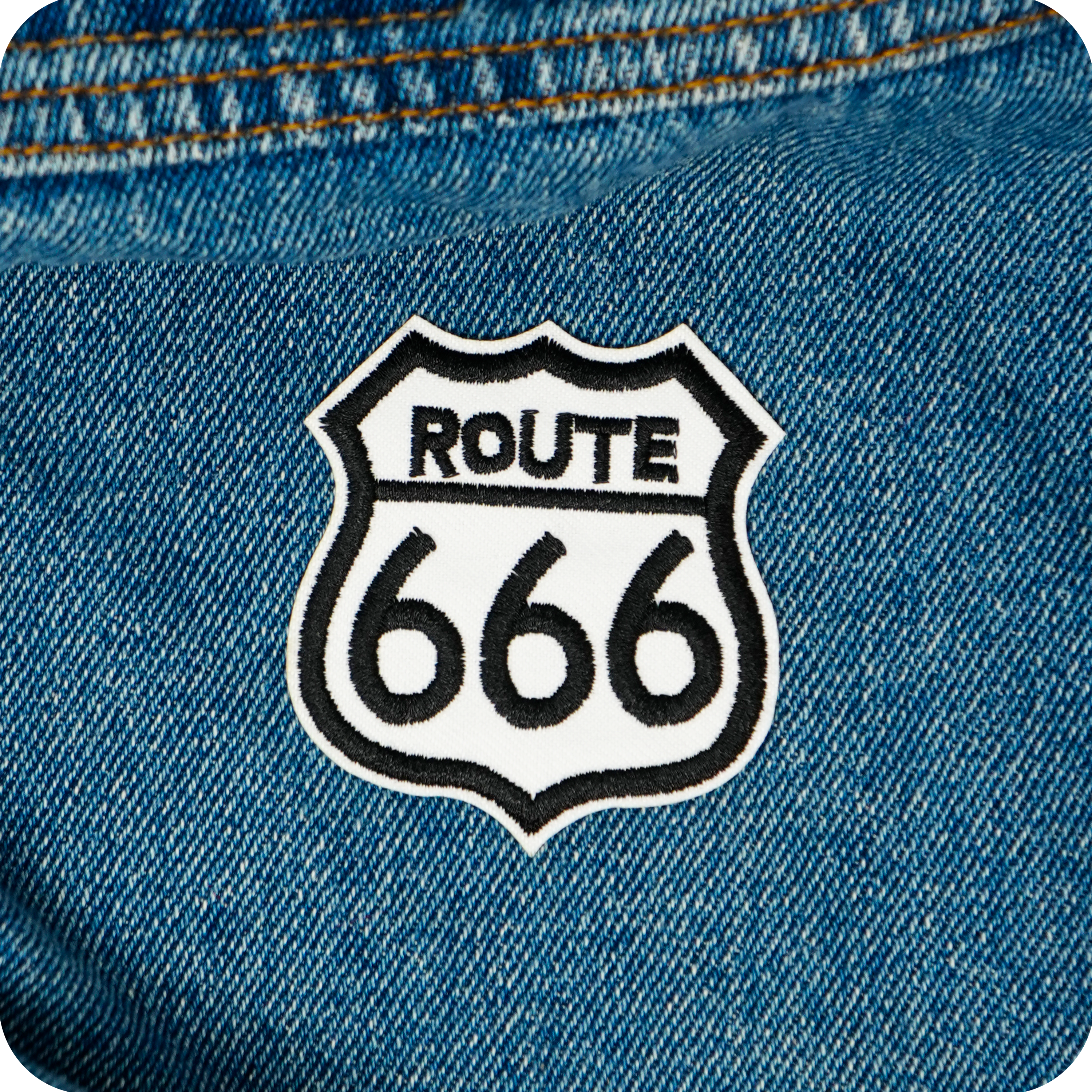 Route 666 United States Highway Iron On Patch (6 x 6cm)