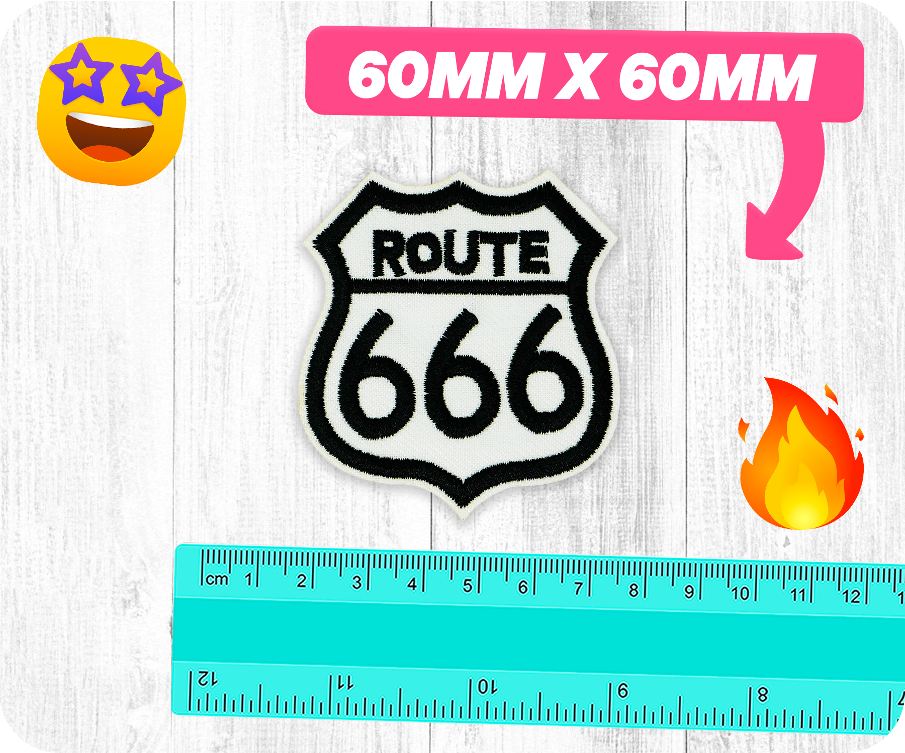 Route 666 United States Highway Iron On Patch (6 x 6cm)