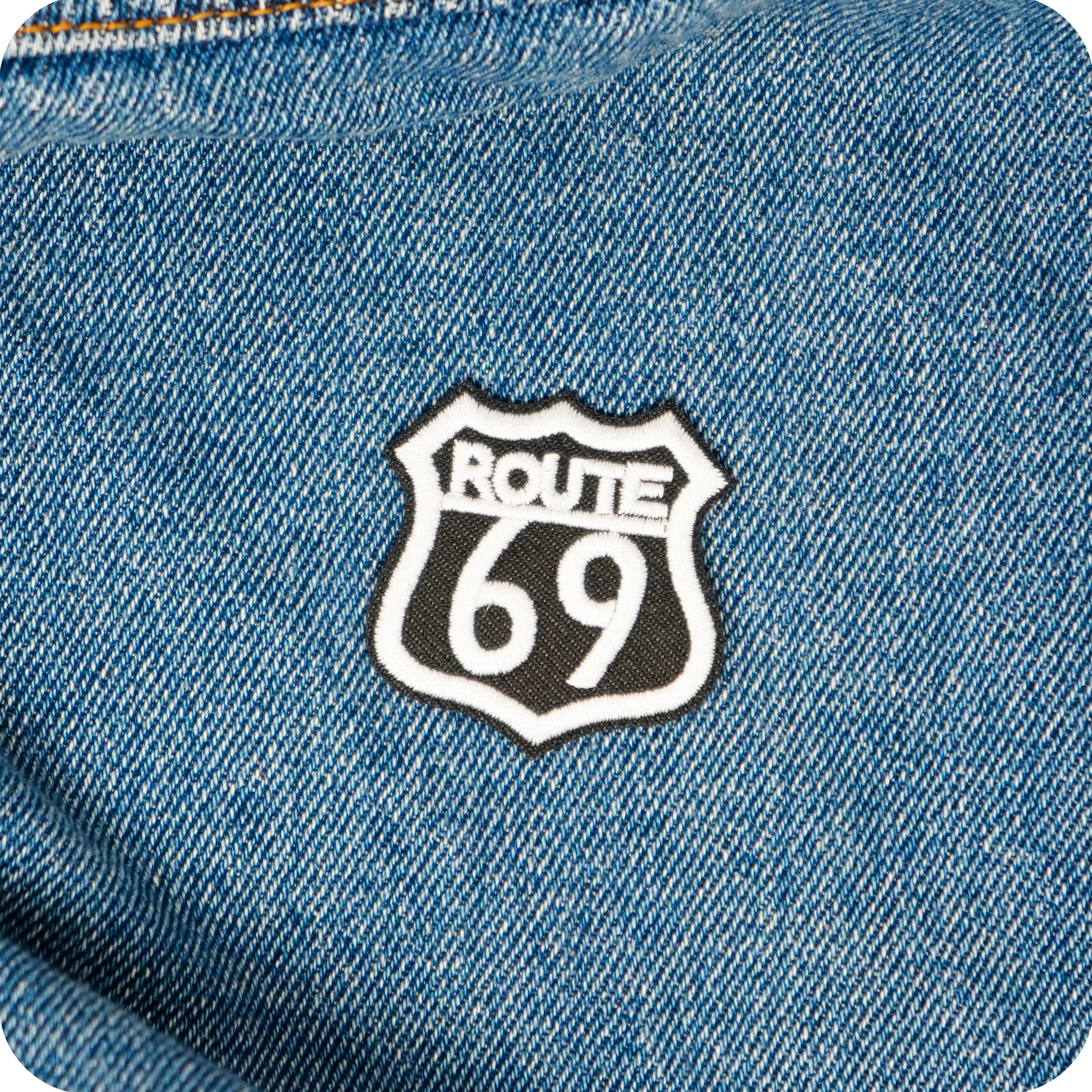 Route 69 United States Highway Iron On Patch (4 x 4cm)