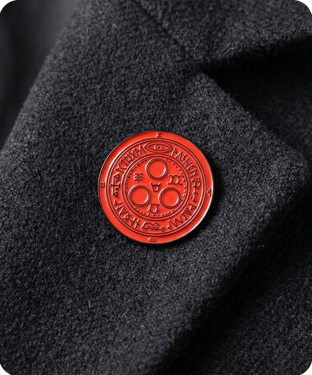 Red Occult Alchemy Magic Circle Enamel Pin Badge