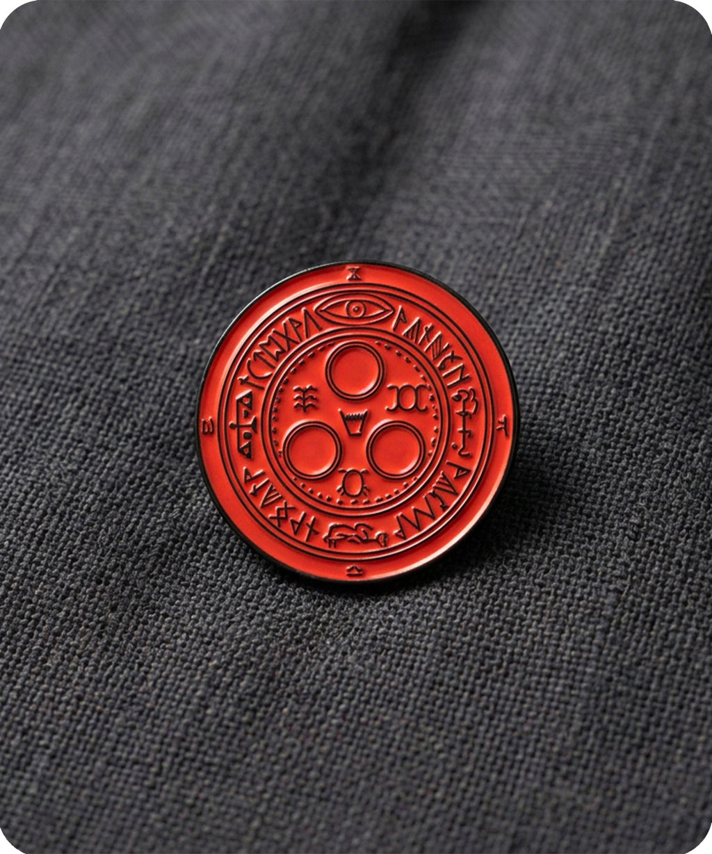 Red Occult Alchemy Magic Circle Enamel Pin Badge