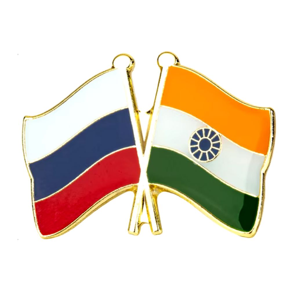 Russia & India Friendship Pin Badge