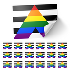 20 X Straight Ally Flag Stickers
