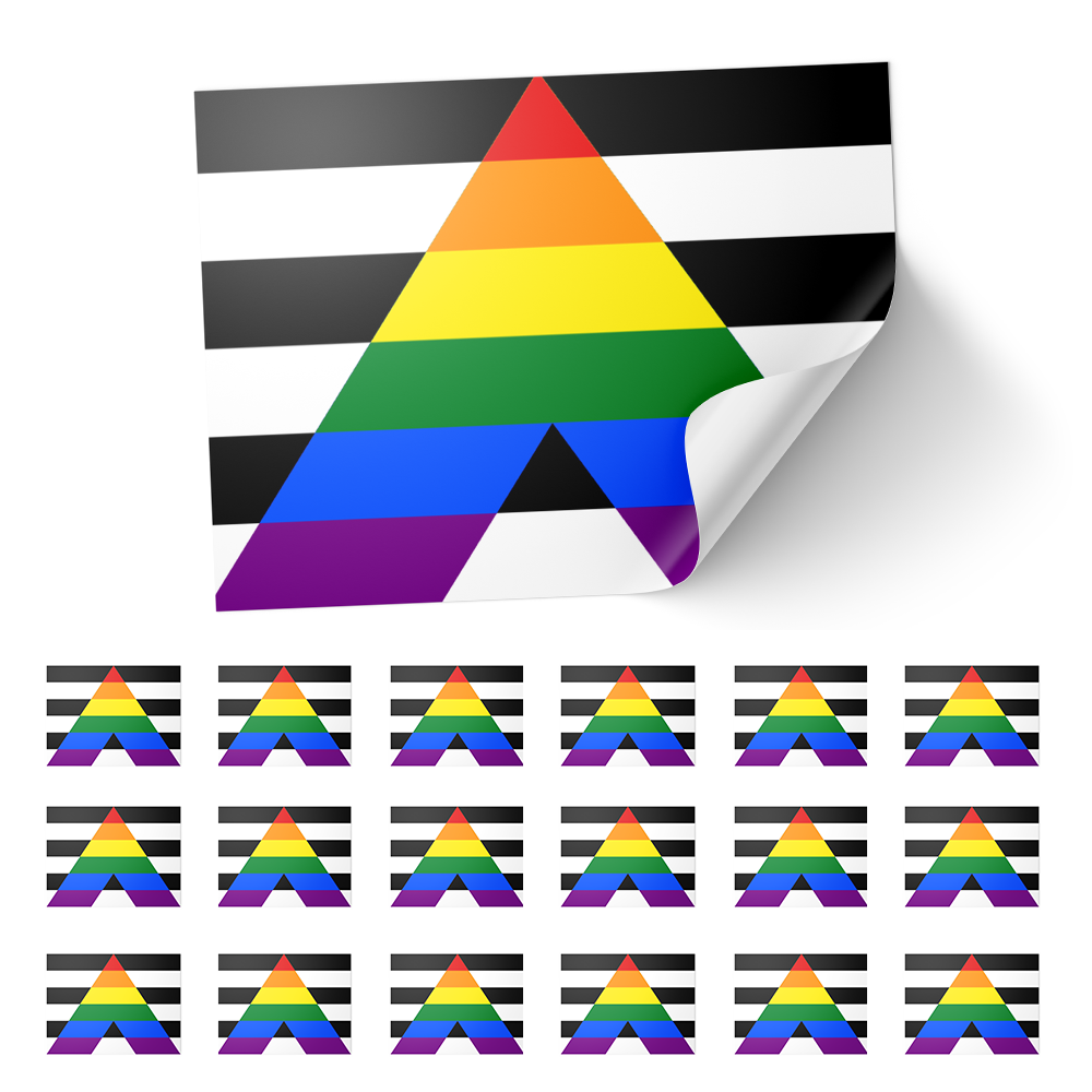 20 X Straight Ally Flag Stickers