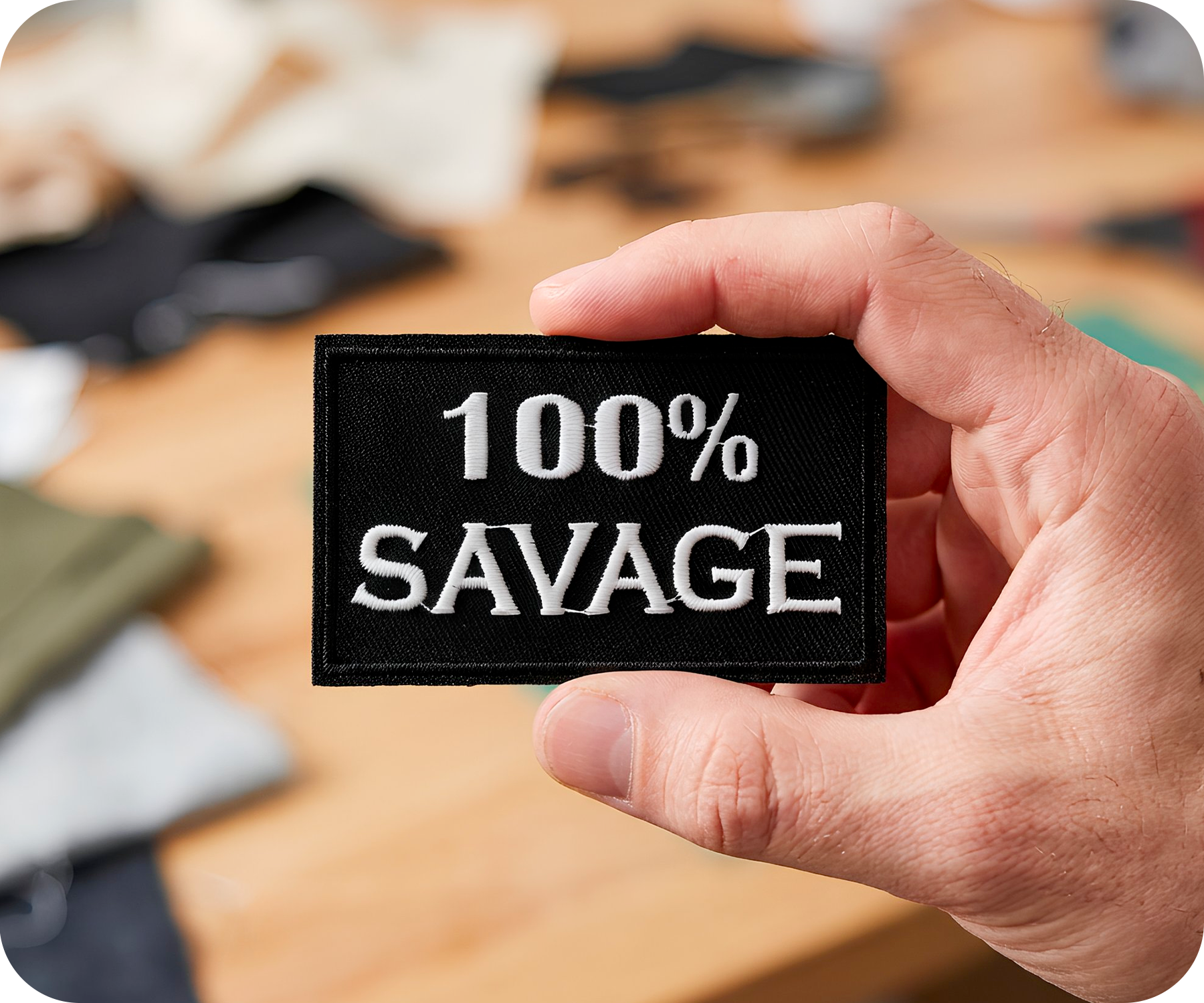 100% Savage Black Iron On Patch (7.8 x 5cm) Secondary image