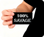 100% Savage Black Iron On Patch (7.8 x 5cm)