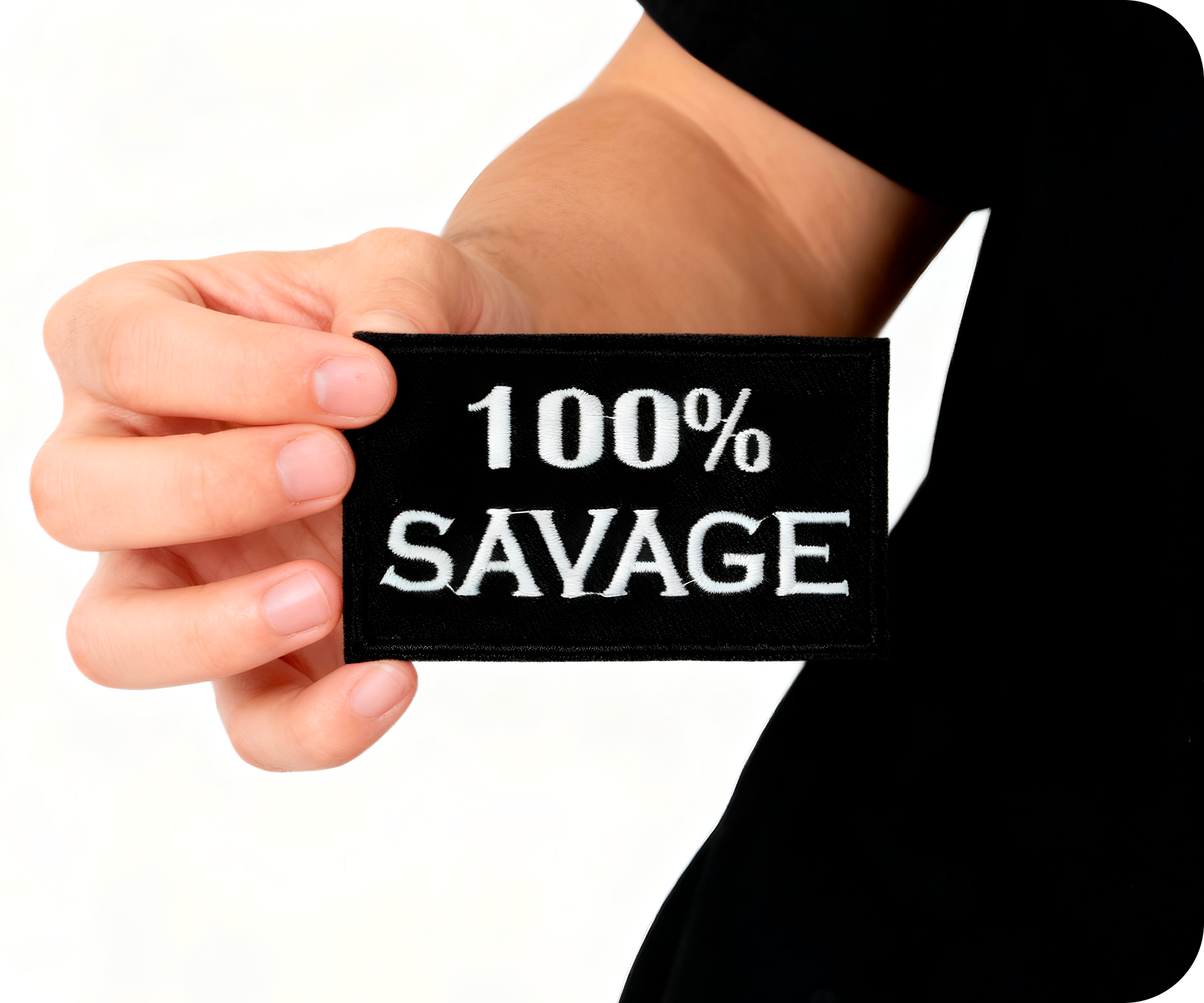 100% Savage Black Iron On Patch (7.8 x 5cm)