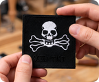 Scientist Skull & Crossed Bones Iron On Patch (6 x 6cm)