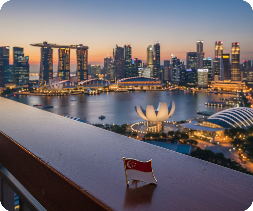 Singapore Flag Pin Badge