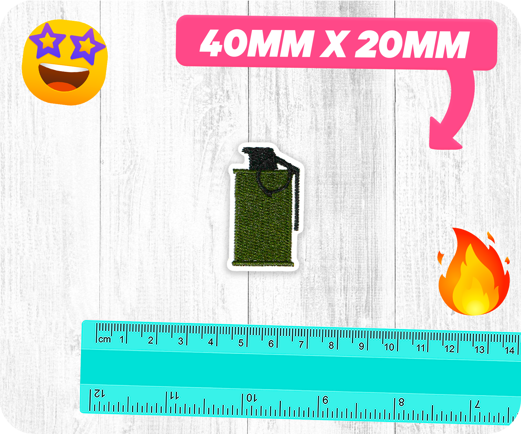 M18 Smoke Grenade Military Army Iron On Patch (2 x 4cm)