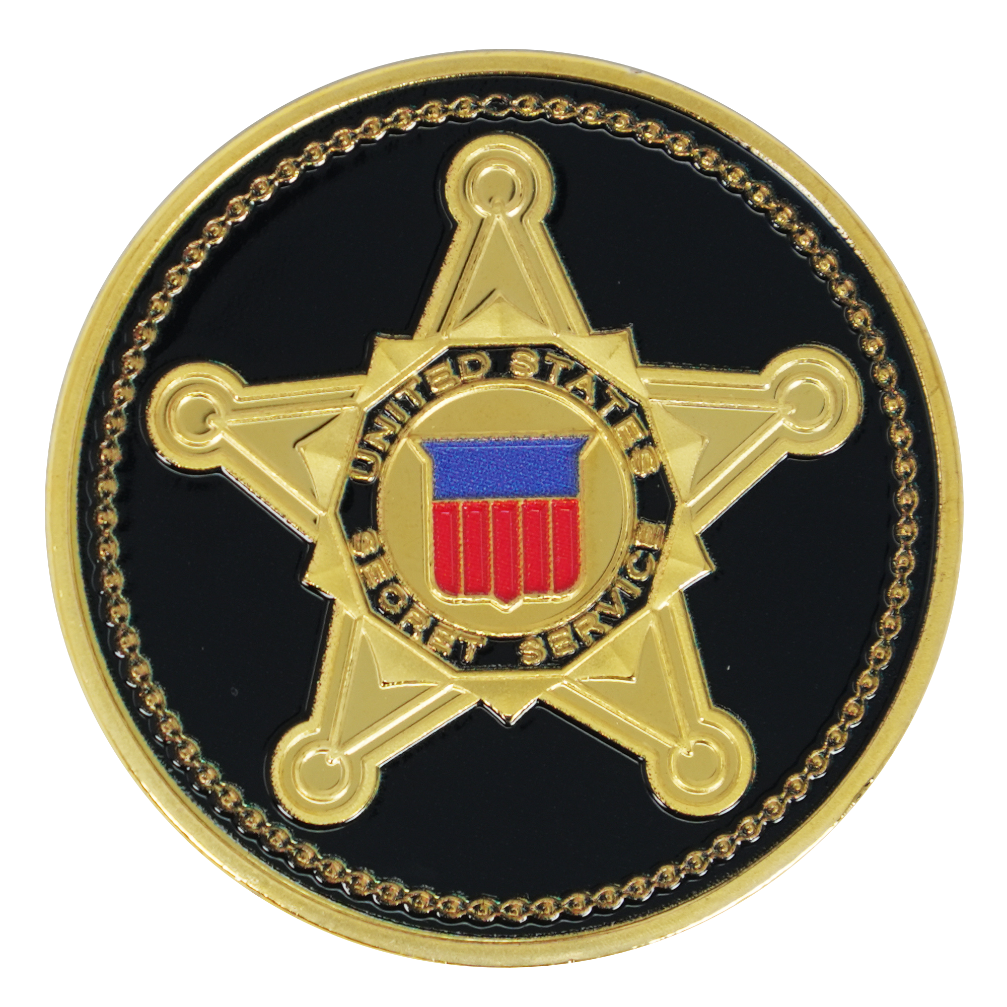 Secret Service & Presidential Seal Commemorative Coin – Black & Gold Edition