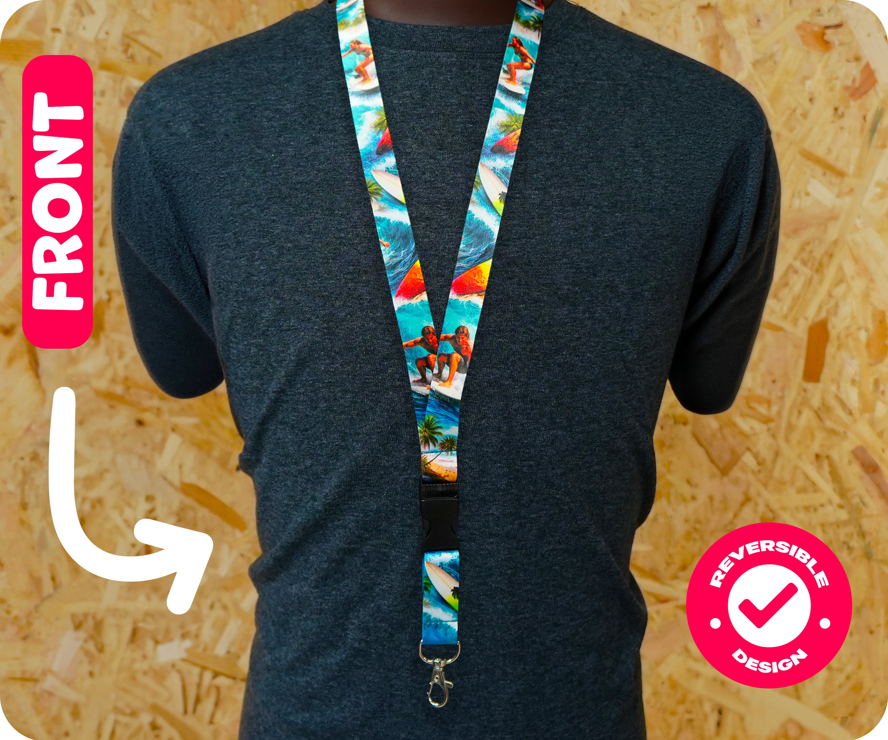Surfing Ocean Summer Beach Sea Reef Lanyard