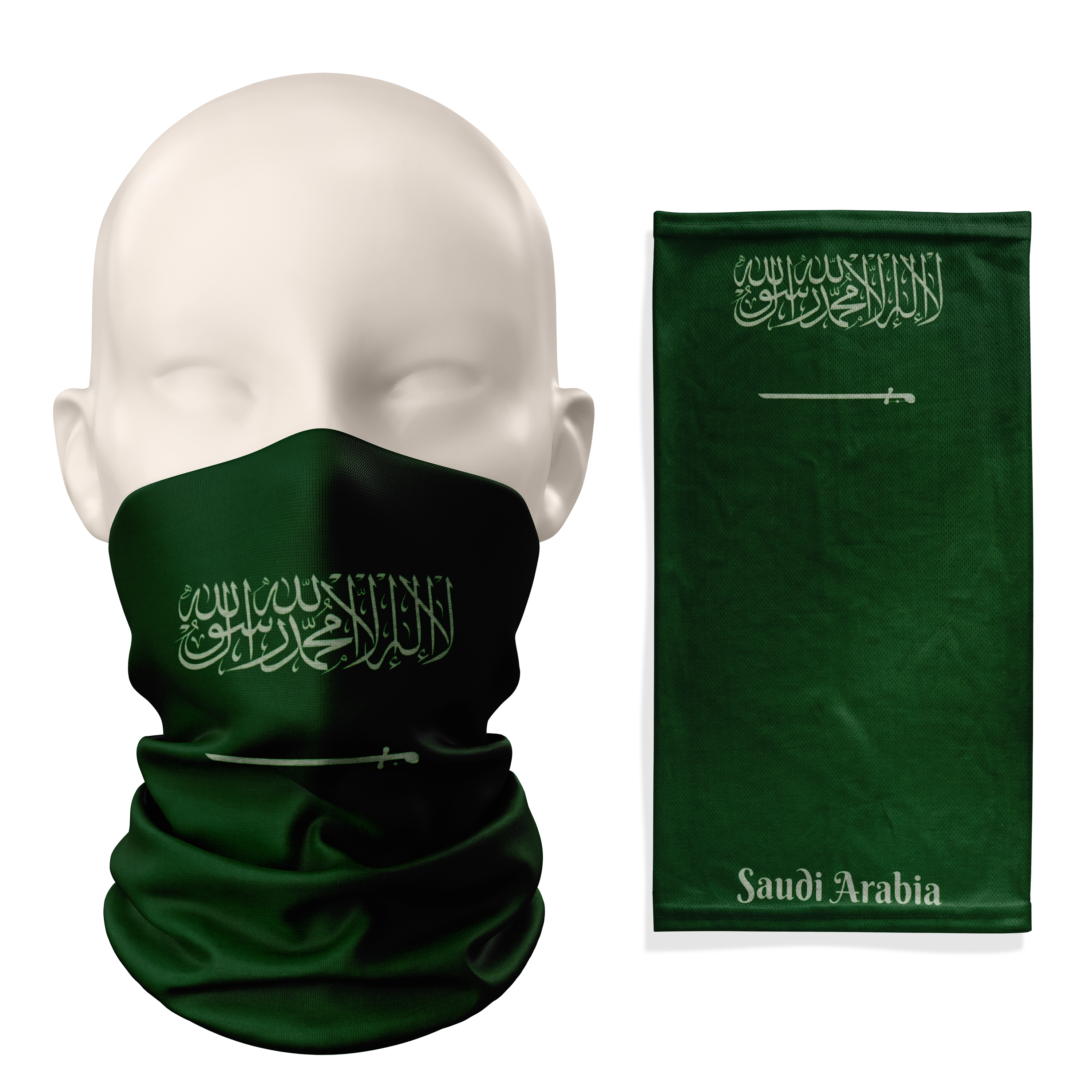 Snood con la bandera del Reino de Arabia Saudita – Mascarilla transpirable de cuello, cubrecara