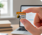 Caution Science Student Pin Badge