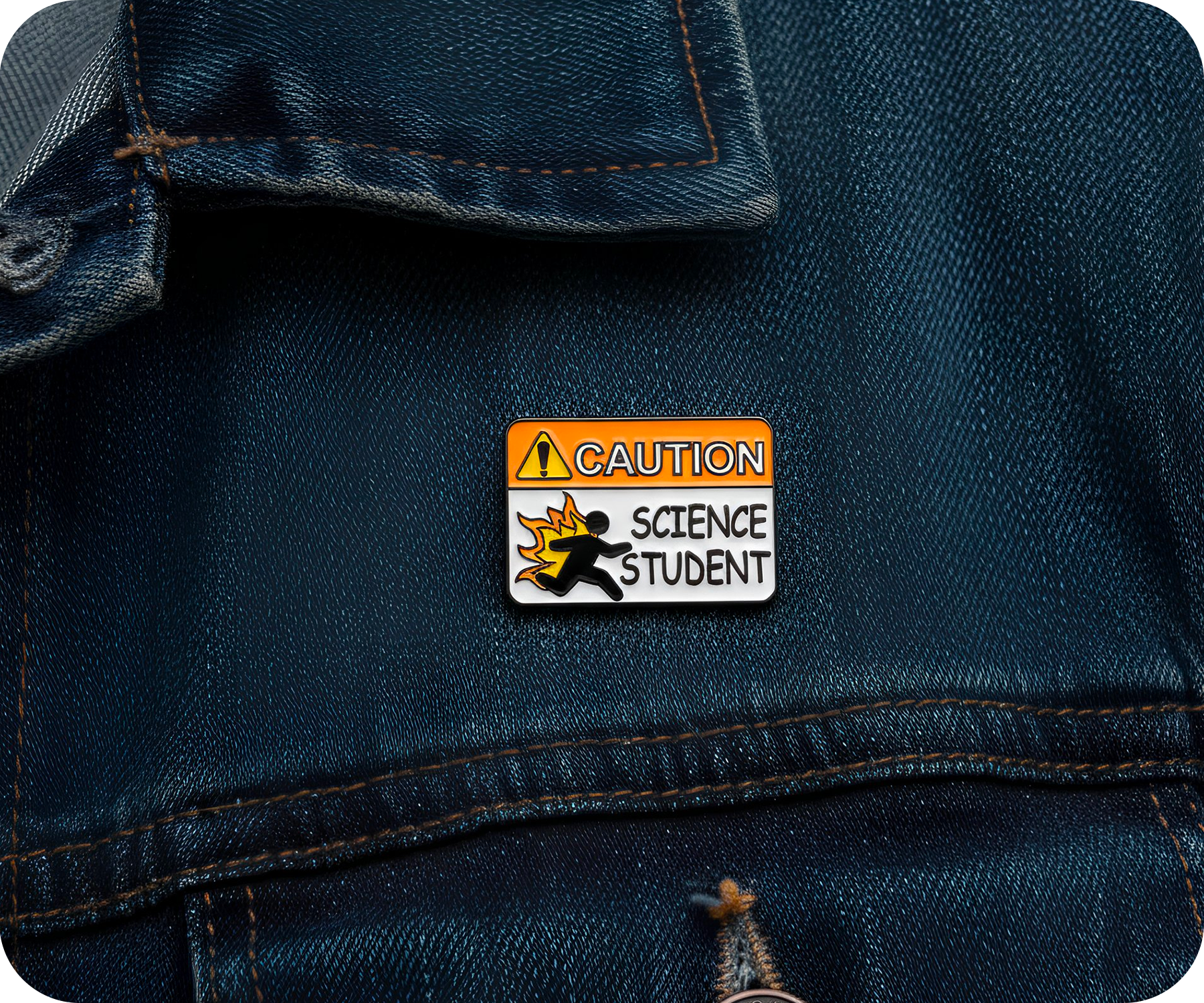 Caution Science Student Pin Badge