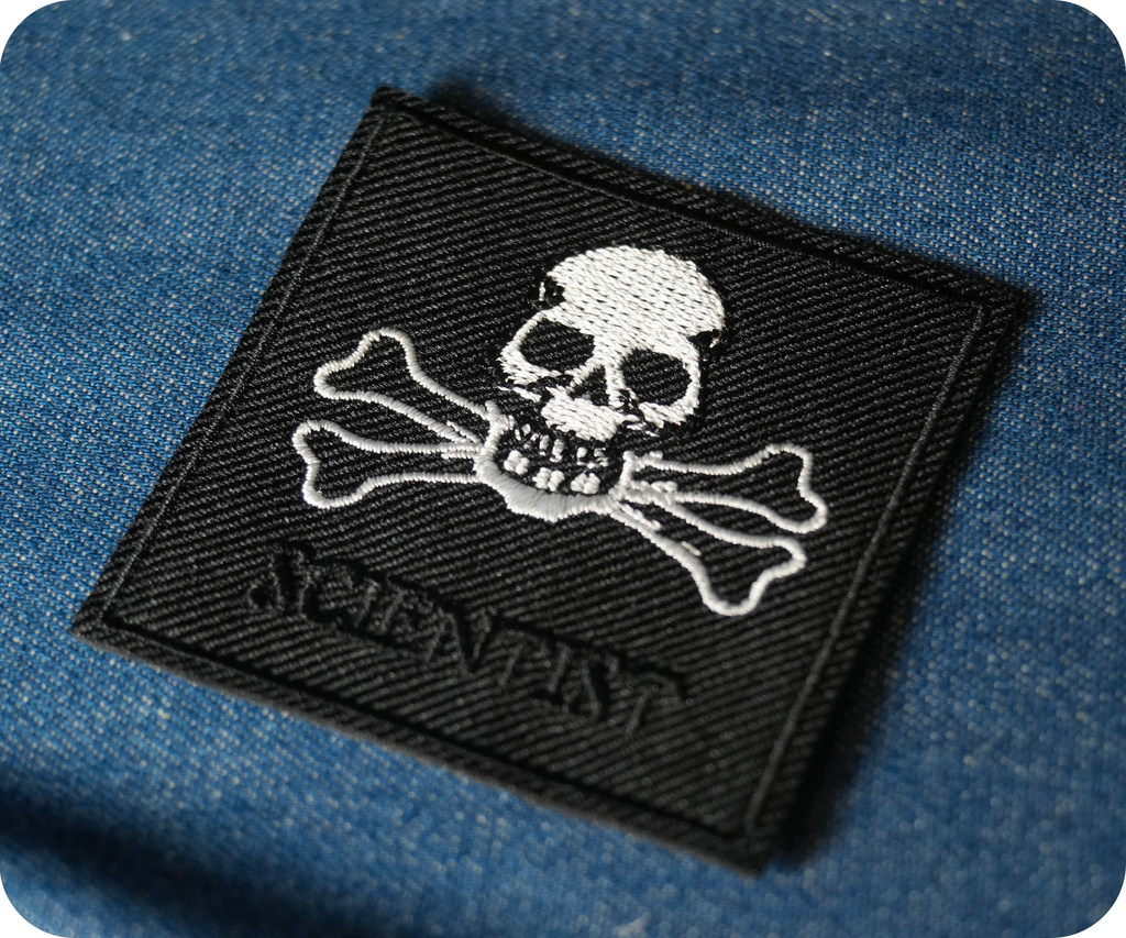 Scientist Skull & Crossed Bones Iron On Patch (6 x 6cm)