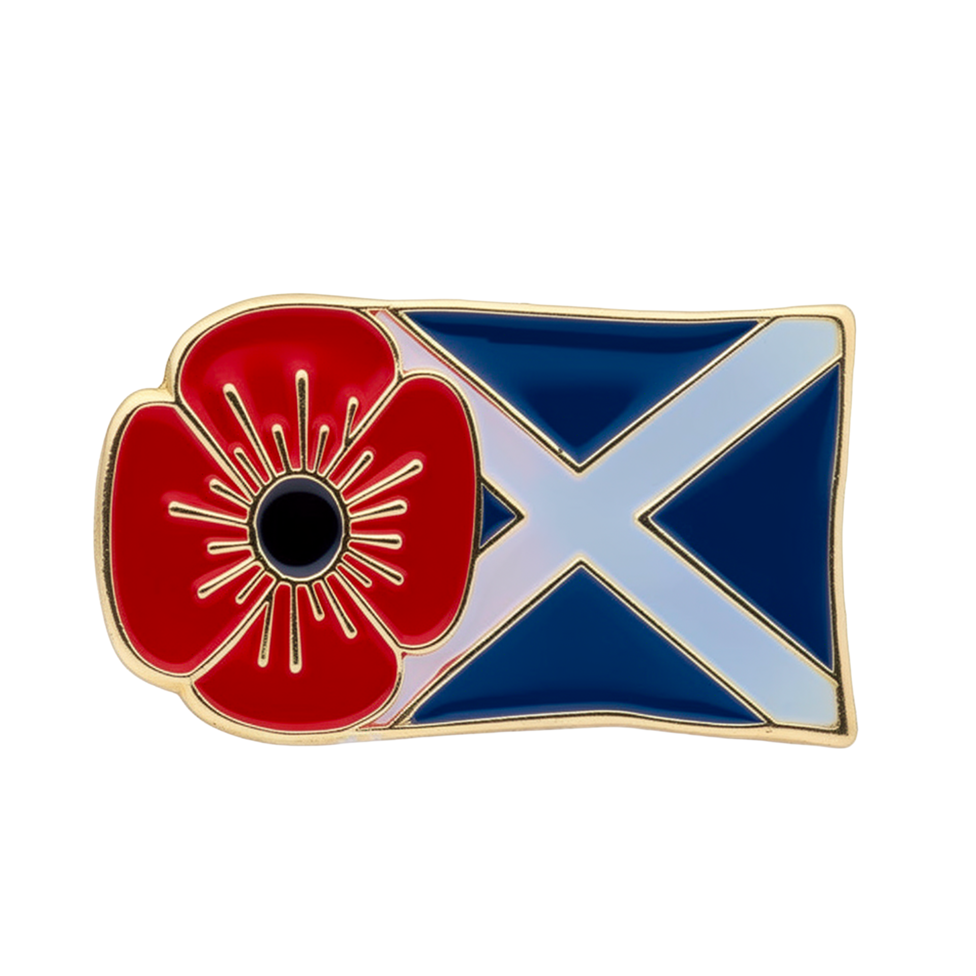 Pin con la bandera escocesa y la amapola Imagen principal del producto