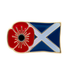 Poppy & Scottish Flag Pin Badge