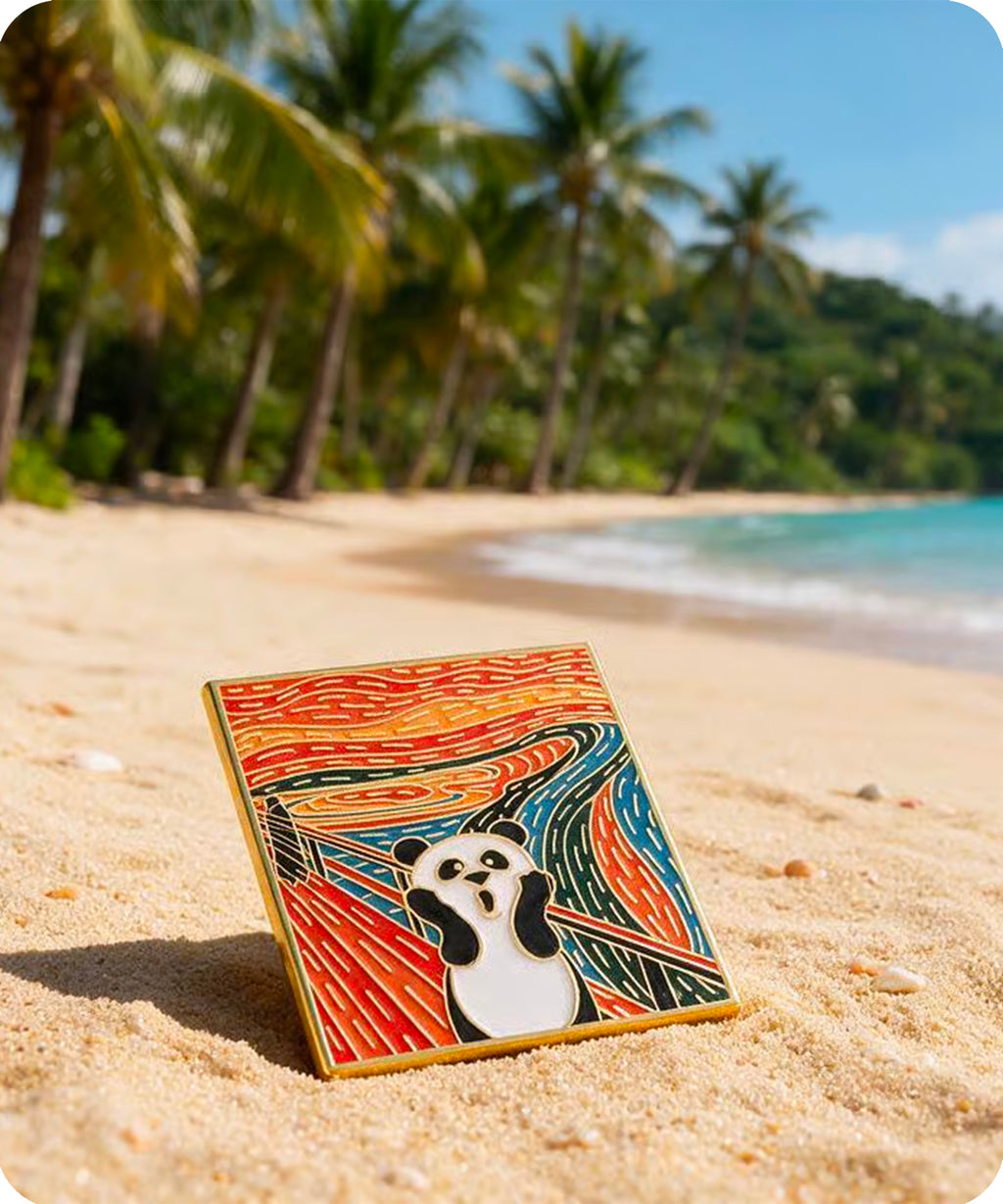 Panda Scream Art Enamel Pin Badge