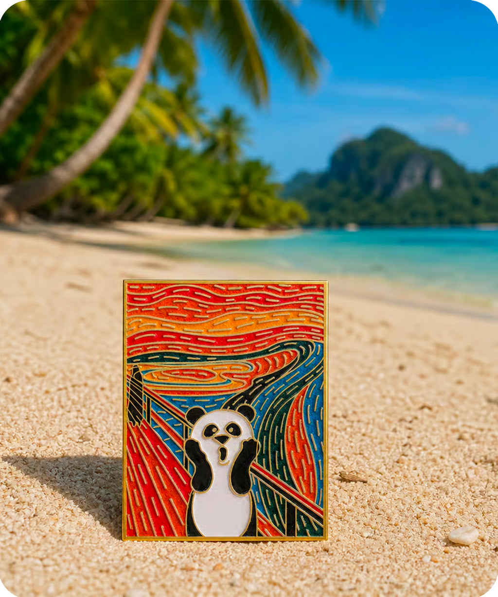 Panda Scream Art Enamel Pin Badge