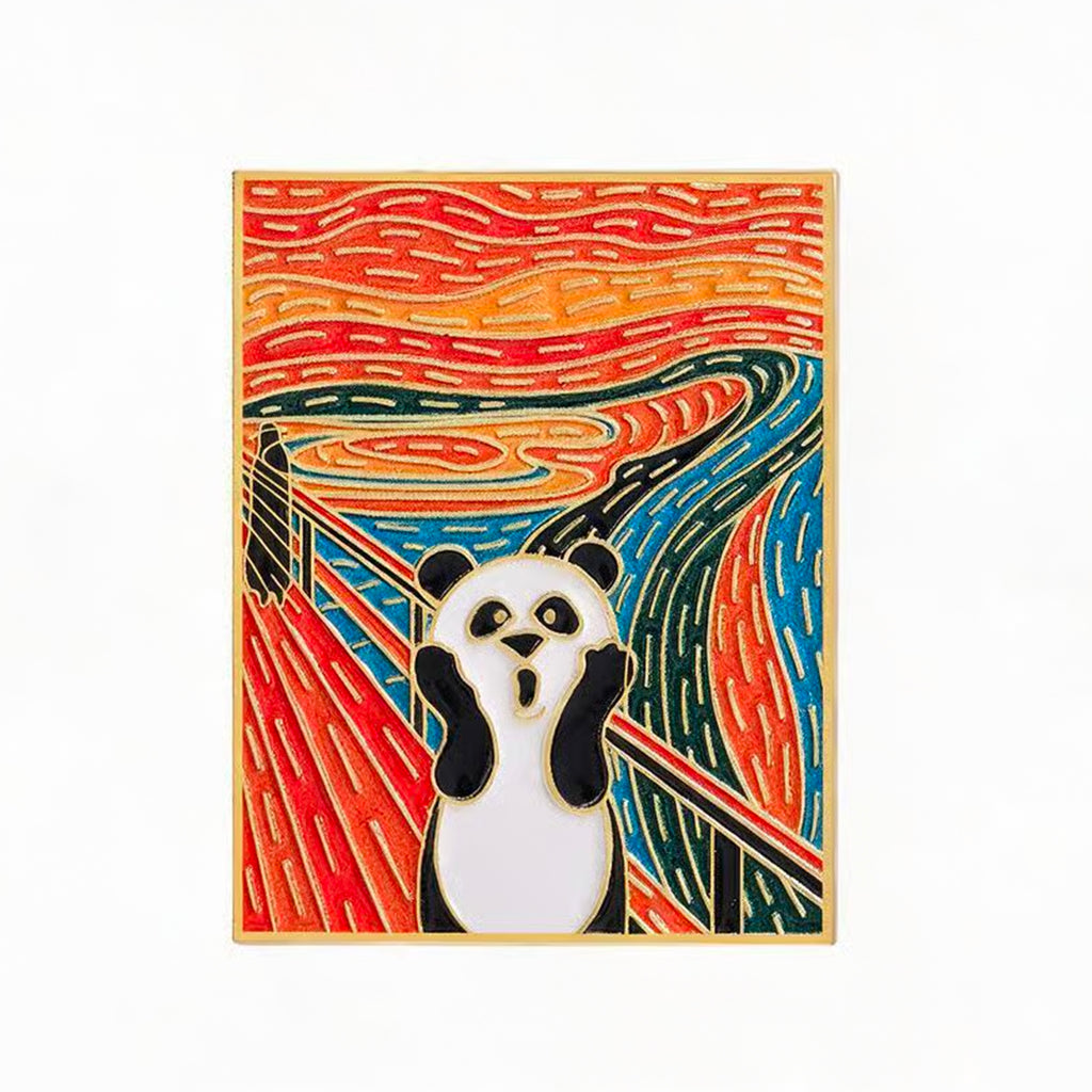 Panda Scream Art Enamel Pin Badge