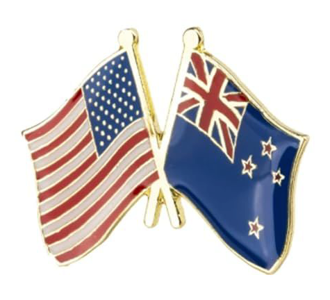 Pin de la amistad entre Estados Unidos y Nueva Zelanda Imagen principal del producto
