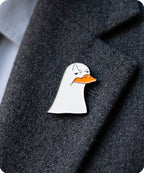 Grumpy Seagull Duck Enamel Lapel Pin Badge