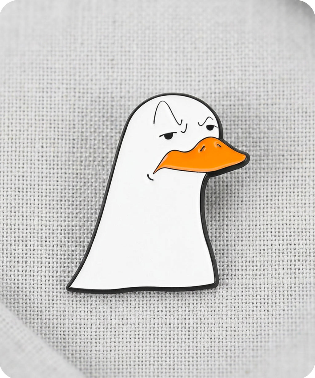 Grumpy Seagull Duck Enamel Lapel Pin Badge