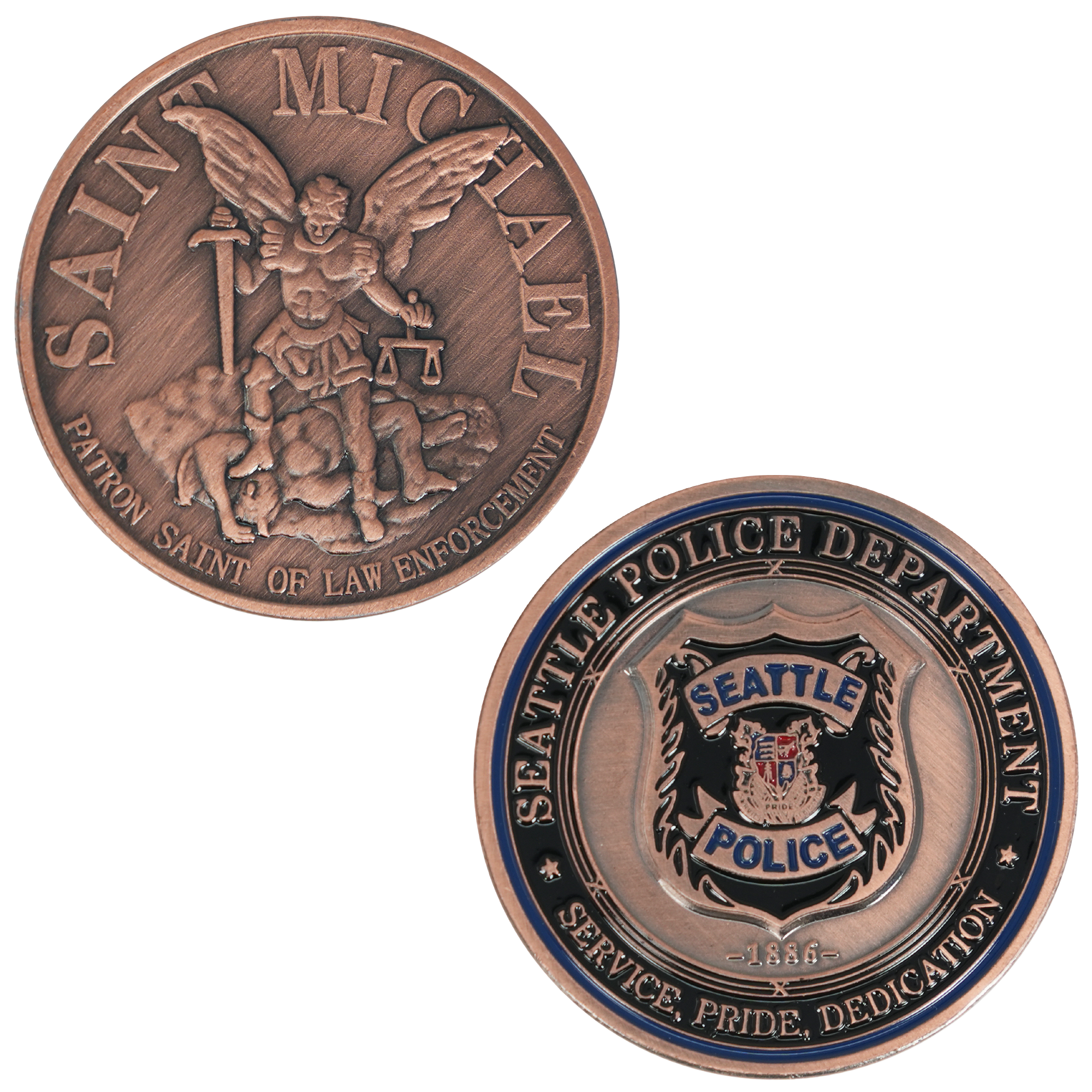 Moneda Conmemorativa de San Miguel y el Departamento de Policía de Seattle Imagen principal del producto