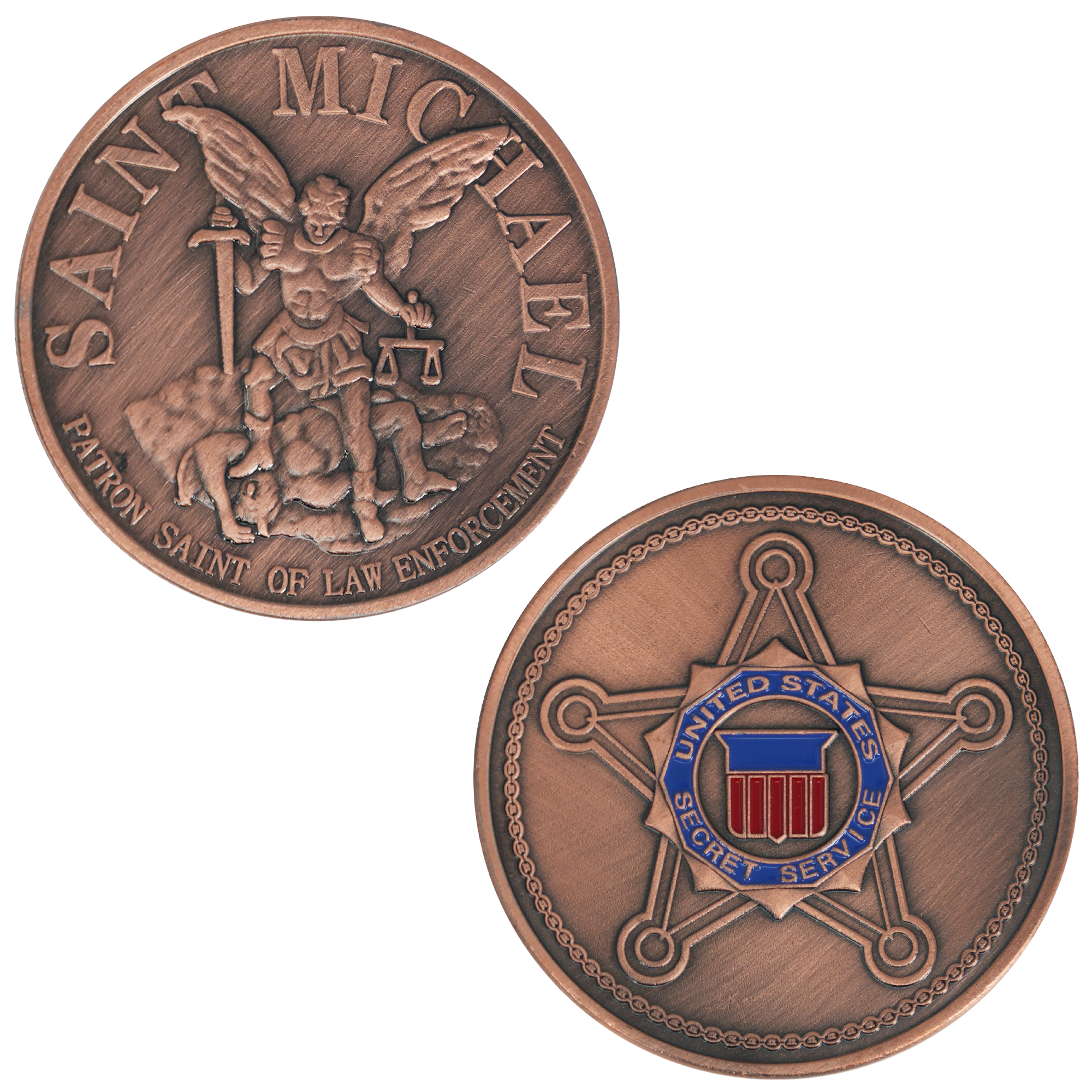 Moneda Conmemorativa de San Miguel y el Servicio Secreto de EE. UU. – Edición Bronce Imagen principal del producto