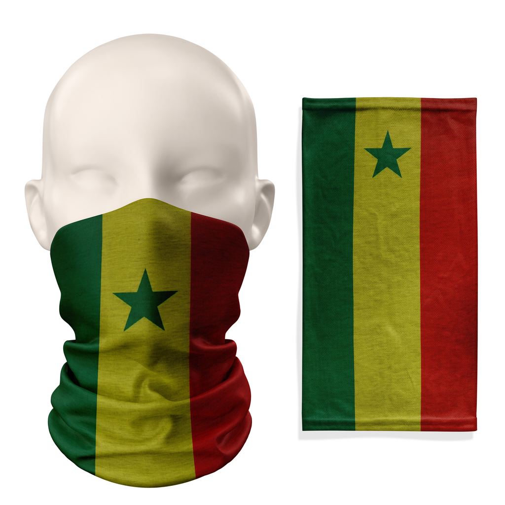 Snood con la bandera de Senegal – Mascarilla transpirable, braga de cuello, cubrecara
