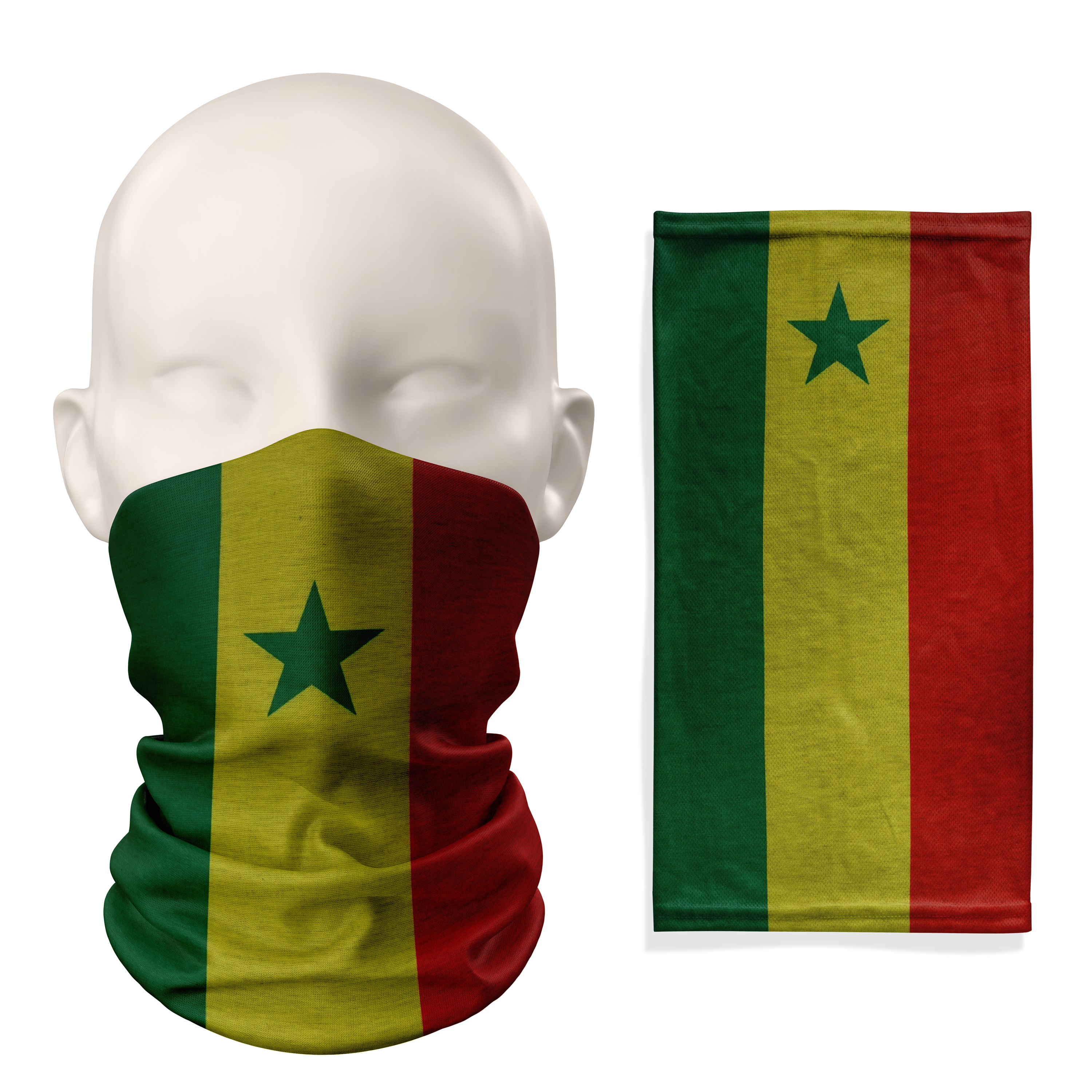 Snood con la bandera de Senegal – Mascarilla transpirable, braga de cuello, cubrecara