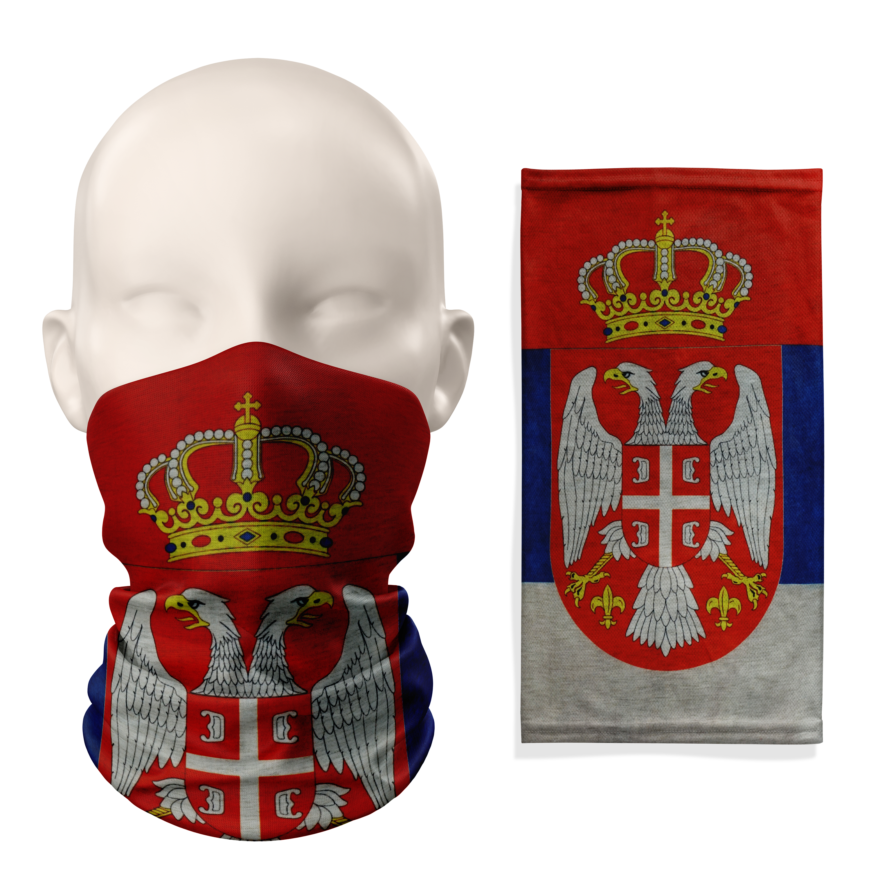 Serbia Flag Snood  – Breathable Mask Neck Gaiter Face Covering Main image