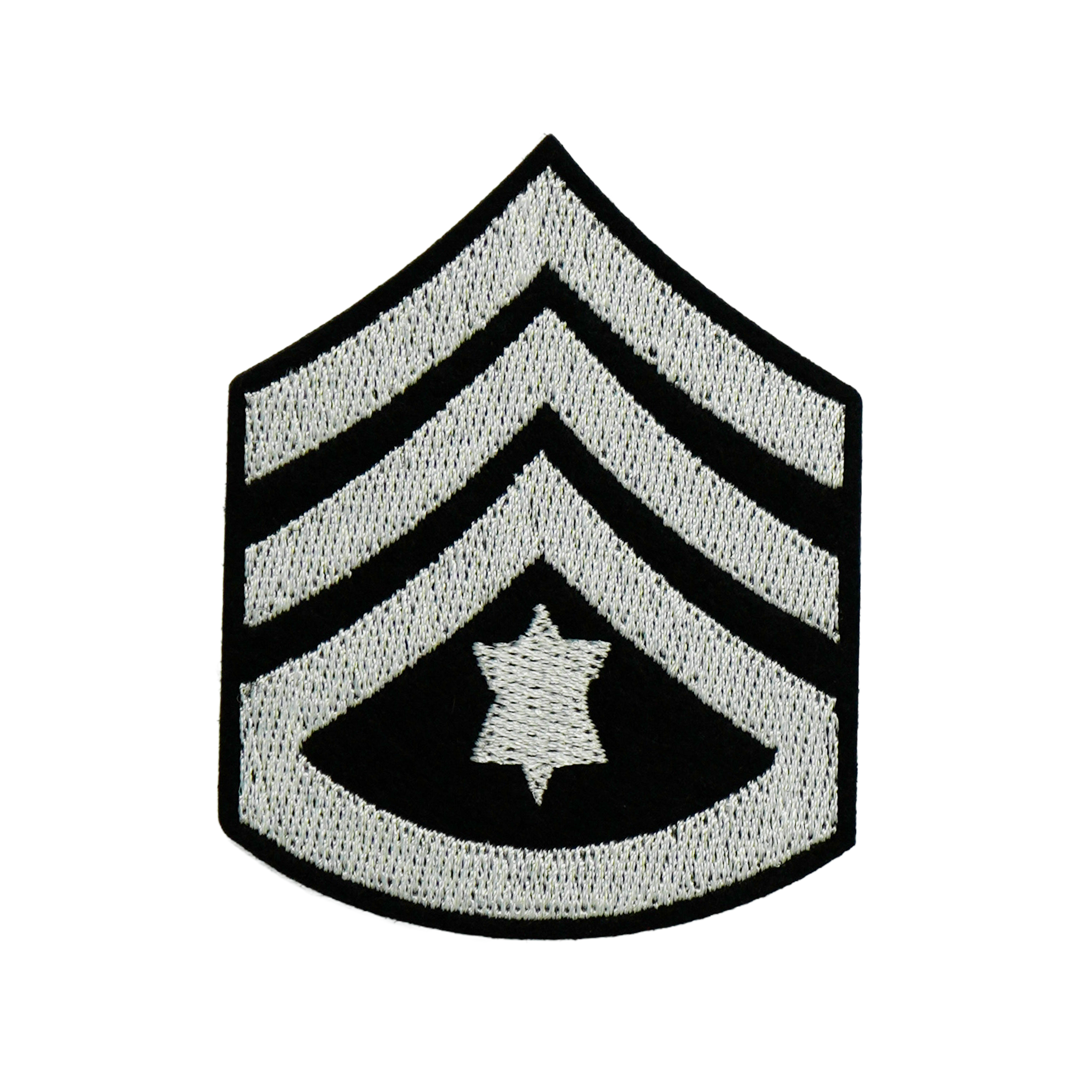 Sargent Major Army Star Rank Iron On Patch (5 x 6.5cm) Main image