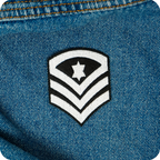 Sargent Major Army Star Rank Iron On Patch (5 x 6.5cm)