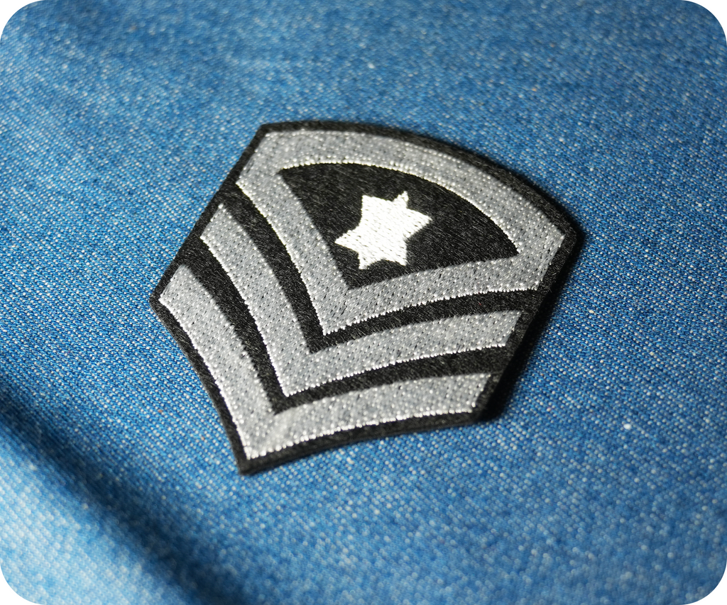 Sargent Major Army Star Rank Iron On Patch (5 x 6.5cm)