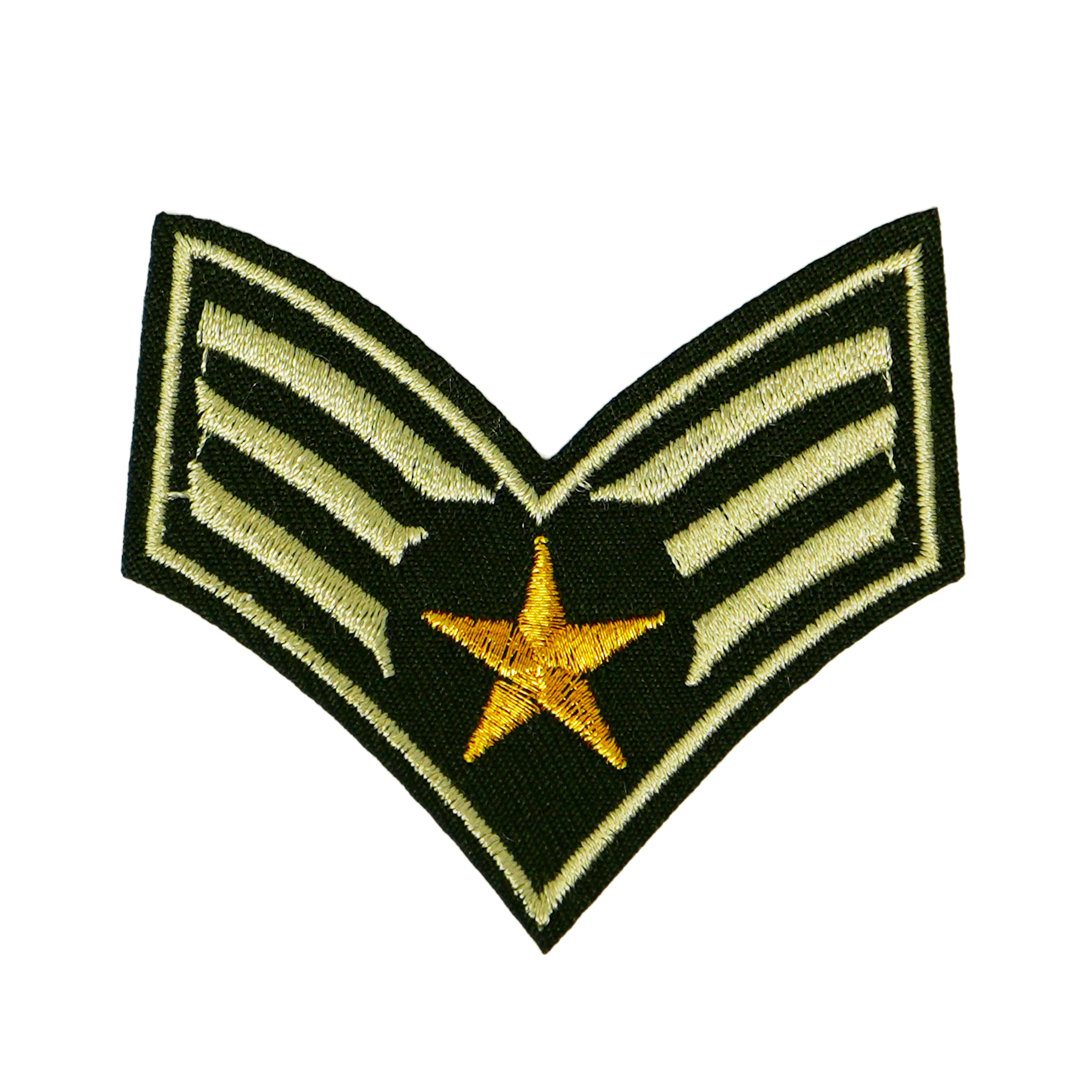 Sergent Rank Star Military Insignia Iron On Patch (6.5 x 5.5cm) Main image