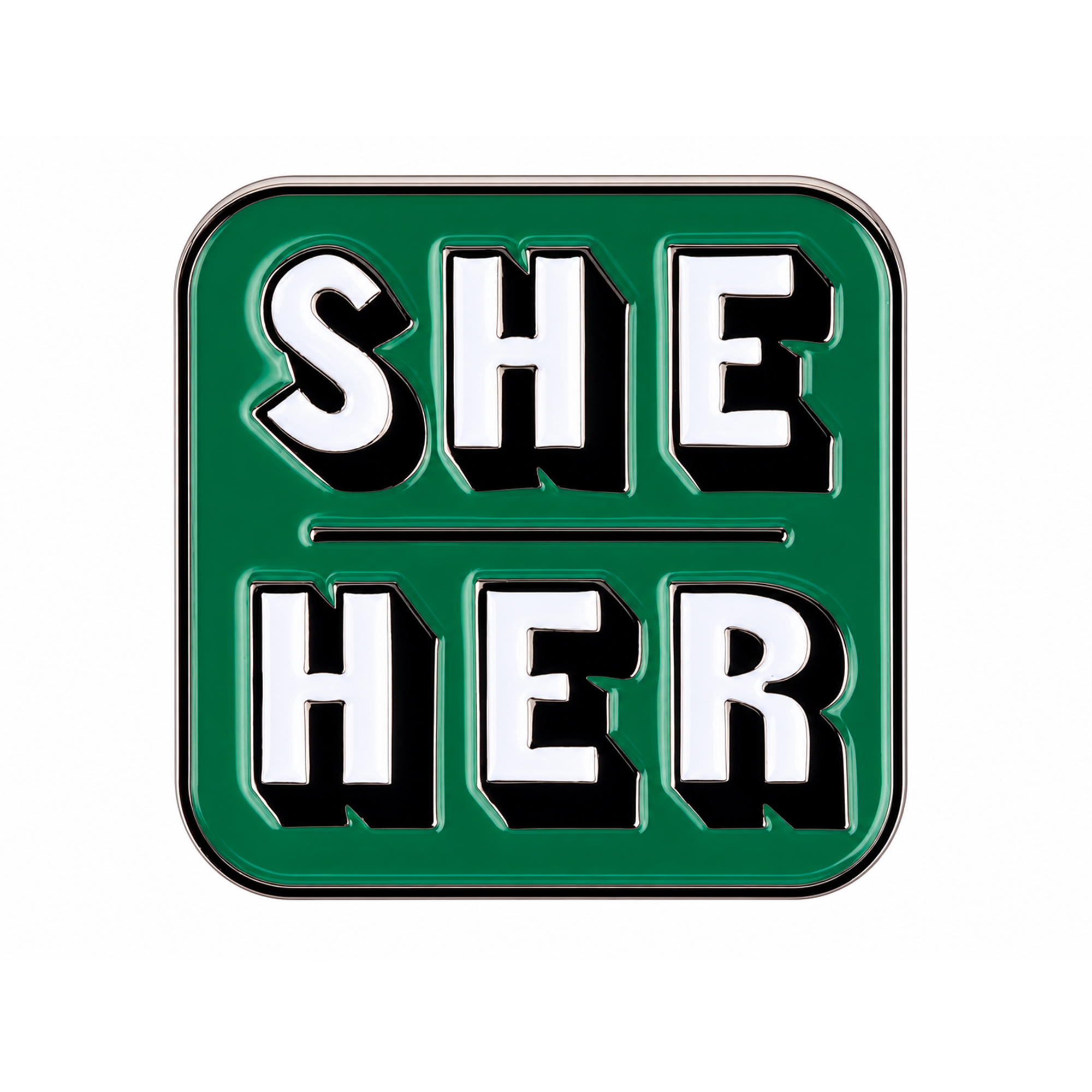 She Her Pronoun Enamel Pin Badge
