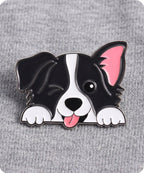 Cute Border Collie Dog Enamel Lapel Pin Badge