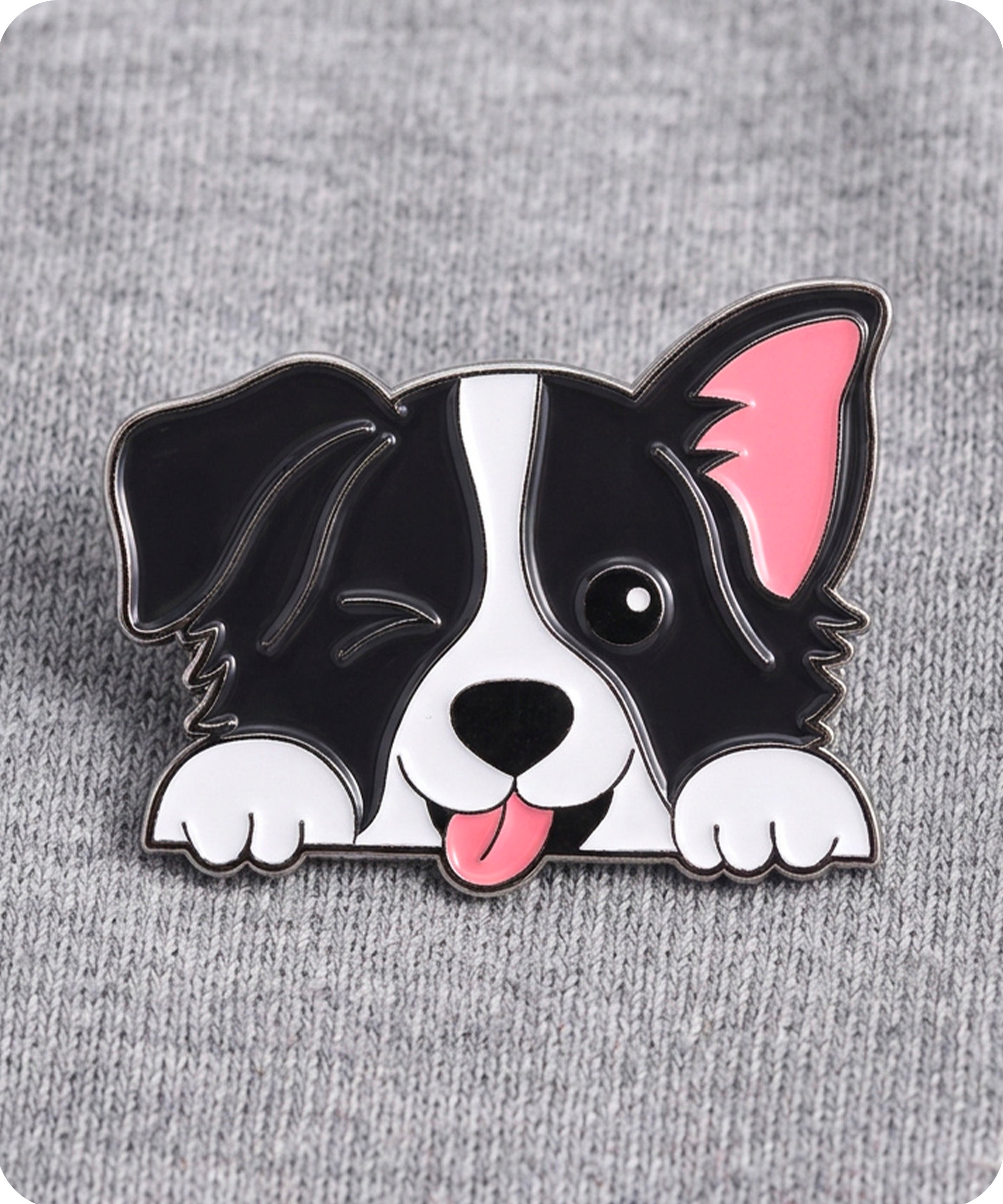 Cute Border Collie Dog Enamel Lapel Pin Badge