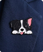 Cute Border Collie Dog Enamel Lapel Pin Badge