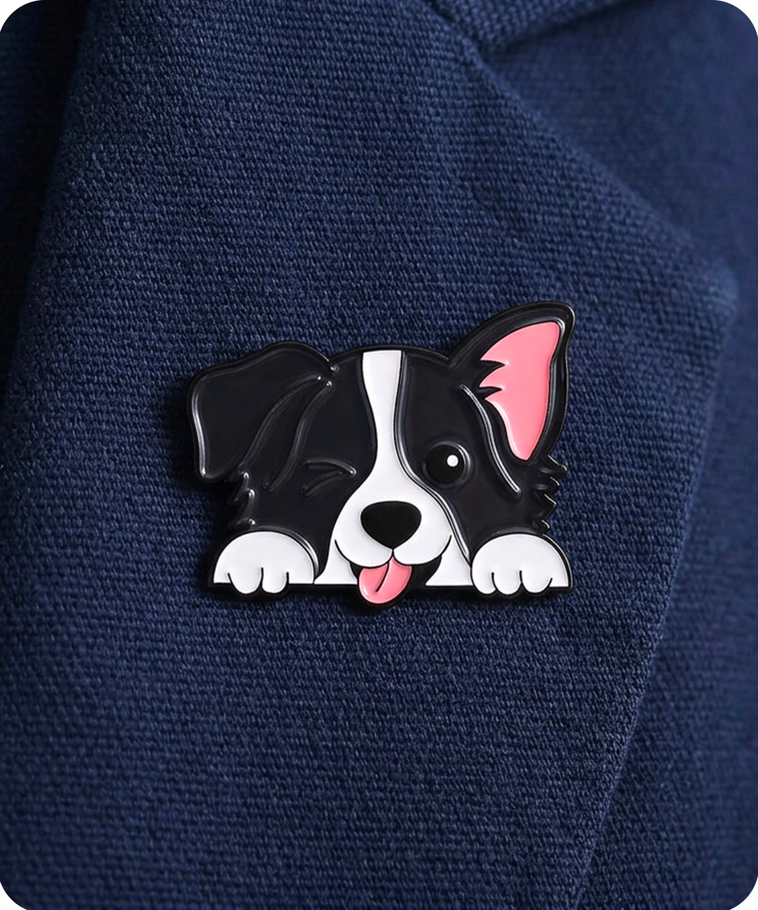 Cute Border Collie Dog Enamel Lapel Pin Badge