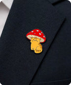 Mushroom Cat Enamel Pin Badge