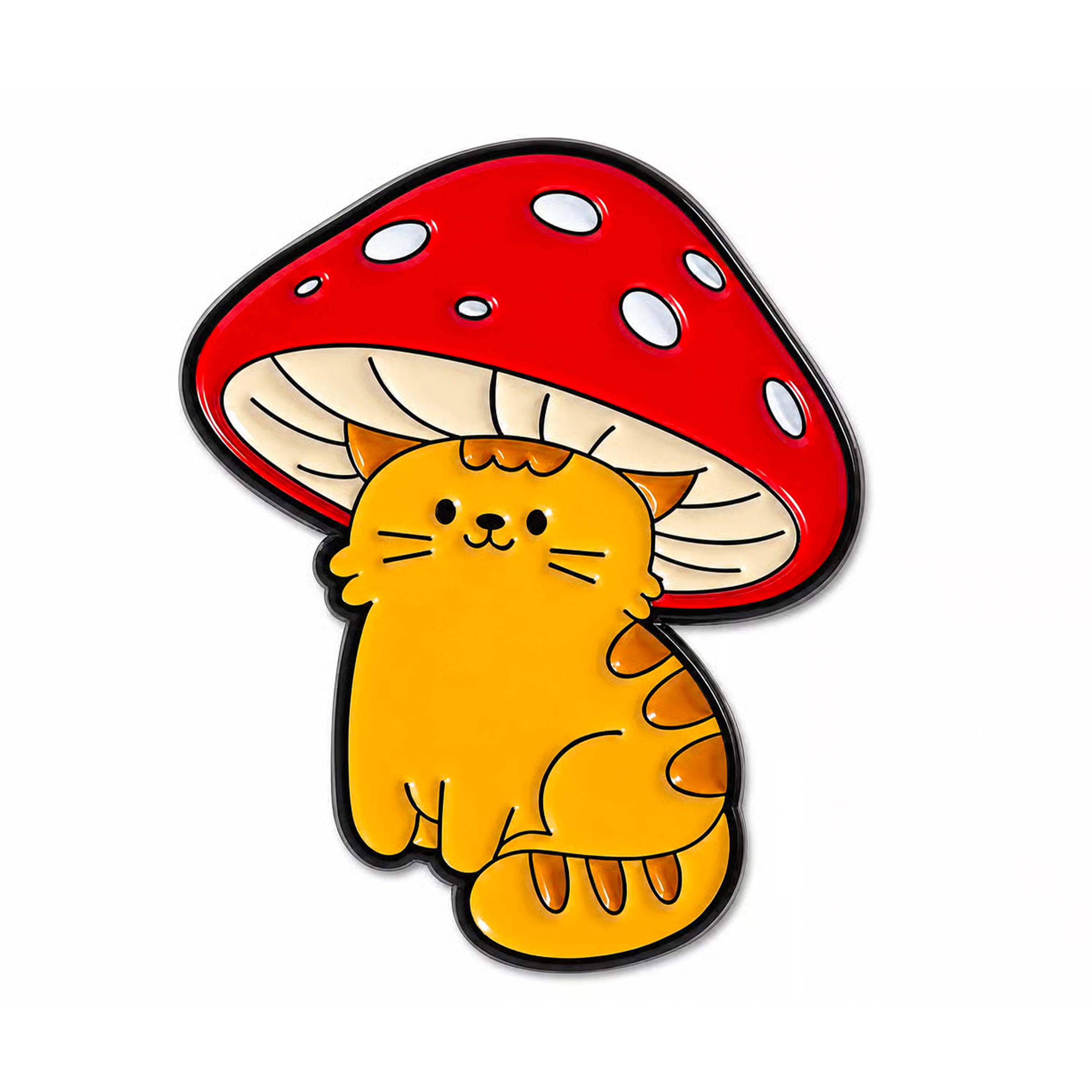 Mushroom Cat Enamel Pin Badge