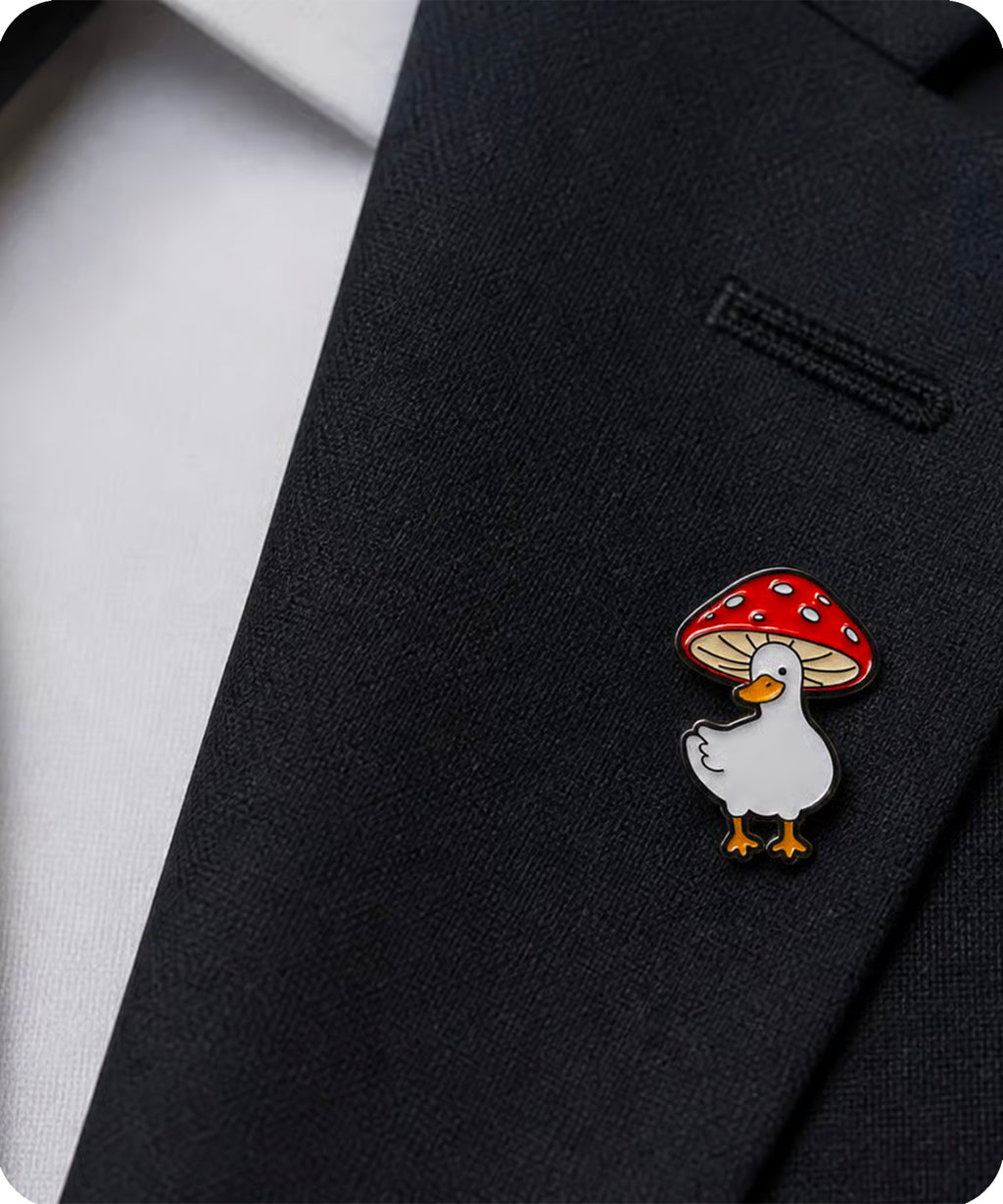 Mushroom Goose Enamel Pin Badge